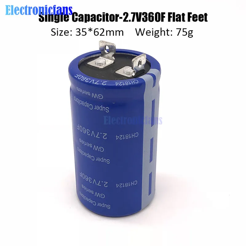 2,7 V 360F 35*62mm сверх яркий конденсатор флаг ноги 2.7V360F супер конденсатор для Автомобильная стереоколонка батарея высокочастотная низкая ESR