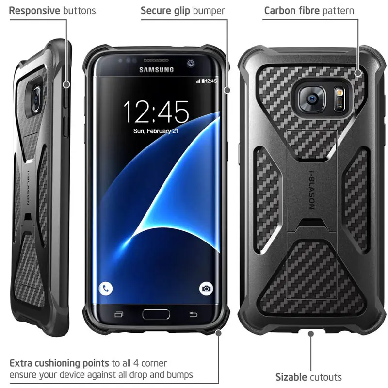 I-BLASON для Galaxy S7Edge чехол Prime сверхмощный двухслойная Комбинированная кобура чехол с подставкой и фиксацией ремня поворотный зажим