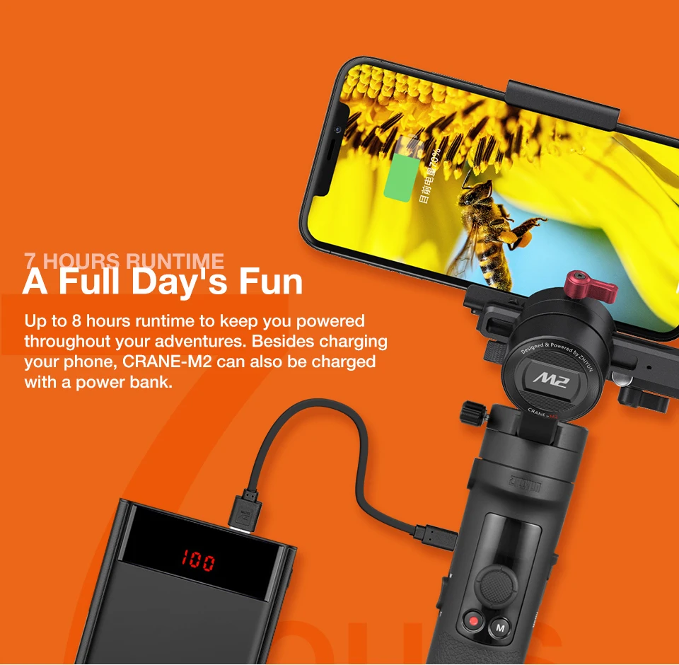 ZHIYUN Crane M2 разных цветов с шарнирным соединением для смартфона для смартфонов беззеркальных действий компактных камер All in One 3-axis ручной шарнирный стабилизатор для камеры GoPro