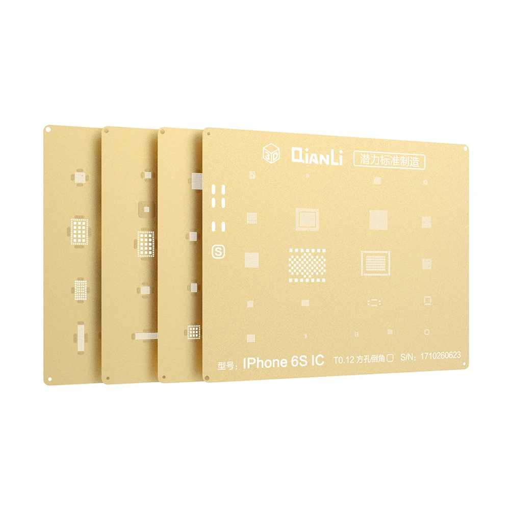 QIANLI Золотой 3D стальная сетка NAND baseband IC/cpu A8 A9 A10 A11 3D BGA трафарет для iphone 6 6S 7 7P 8P T0.12 net