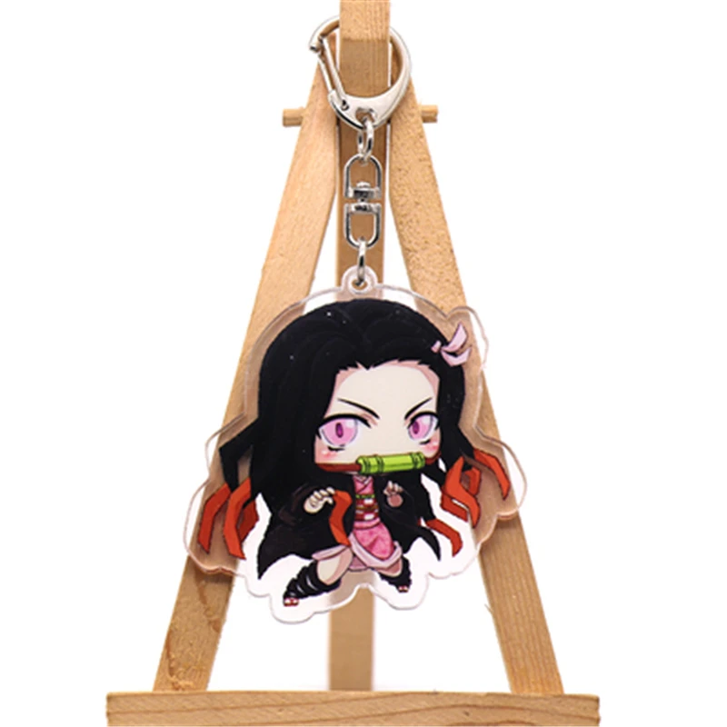 style7 Аниме демон убийца Kimetsu no Yaiba Kamado Tanjirou косплей реквизит брелок Kamado Nezuko акрил прекрасная цепочка для ключа брелок - Цвет: style7