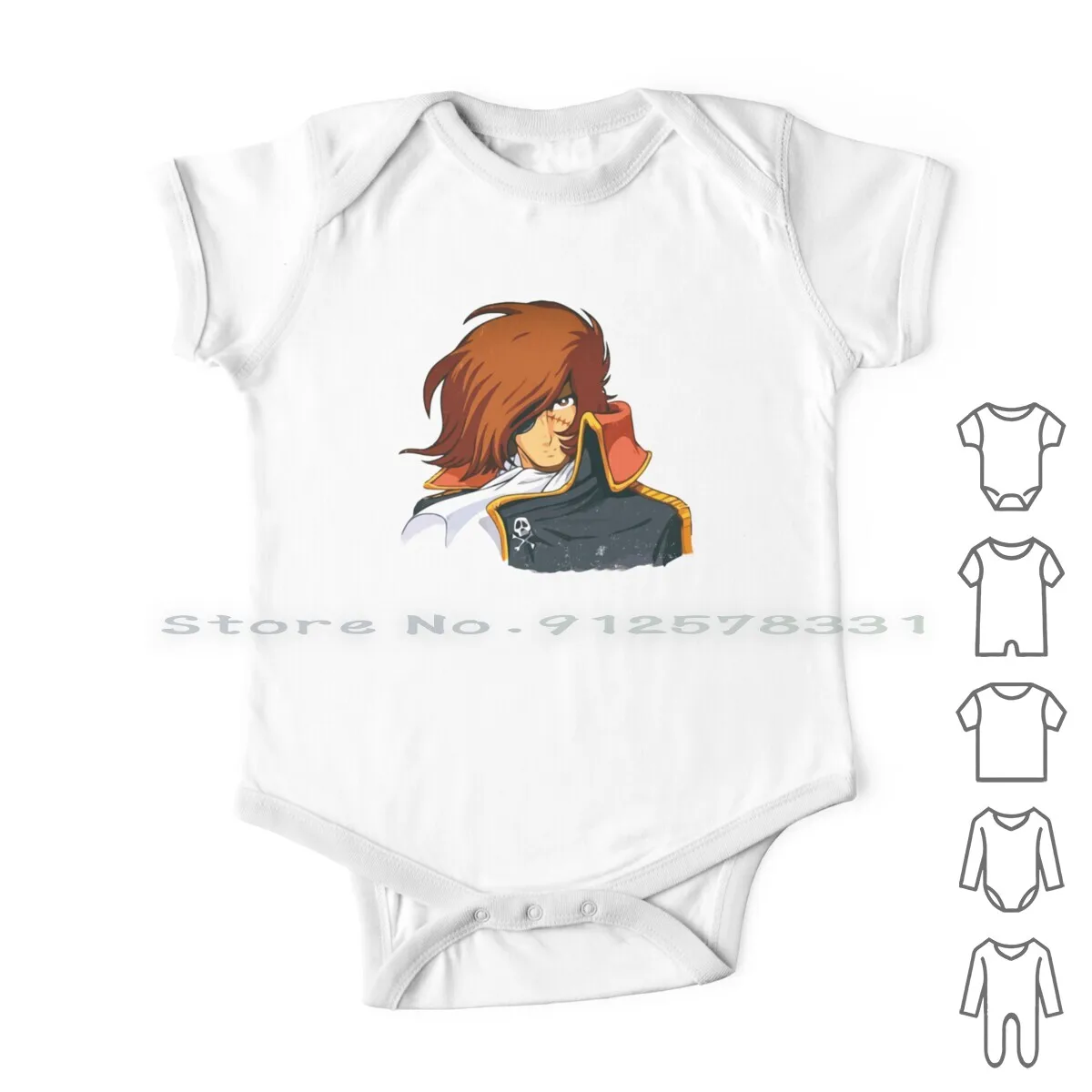 

Captain Harlock-Manga / Anime Newborn Baby Clothes Rompers Cotton Jumpsuits Captain Harlock Anime Manga Japan Cartoons 70s 80s