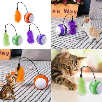 

Electric Ball Cat Toy Laser Light Feather Stick Teasing Interactive Pet Toy Laser Light Feather Stick Teasing Pet Products