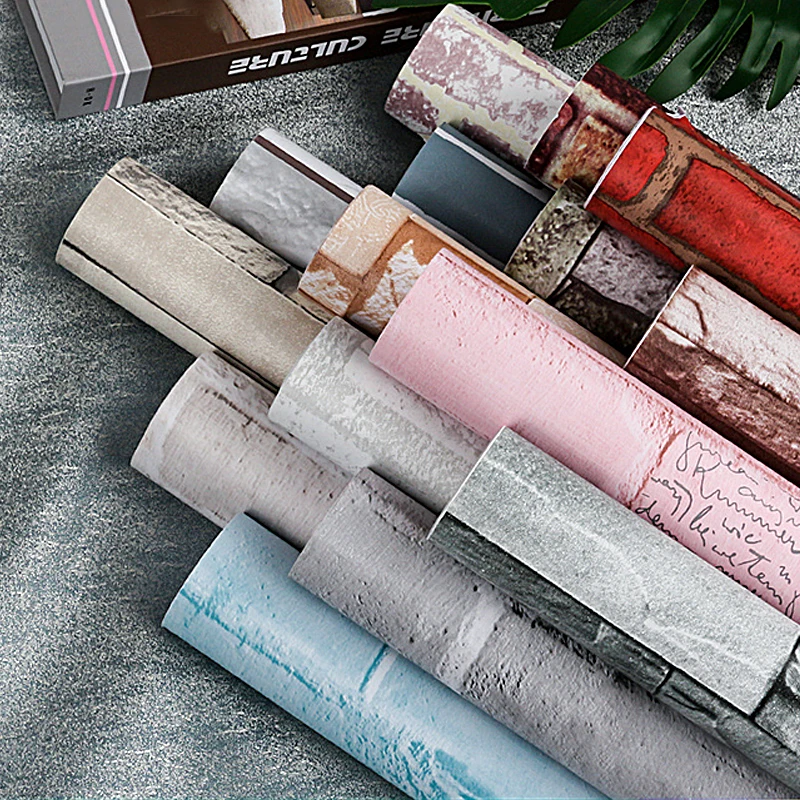 

New Brick Self-Adhesive Wallpaper PVC Vinyl Waterproof Wall Stickers Living Room Bedroom Wallpaper Contact Paper Wall Decor Film