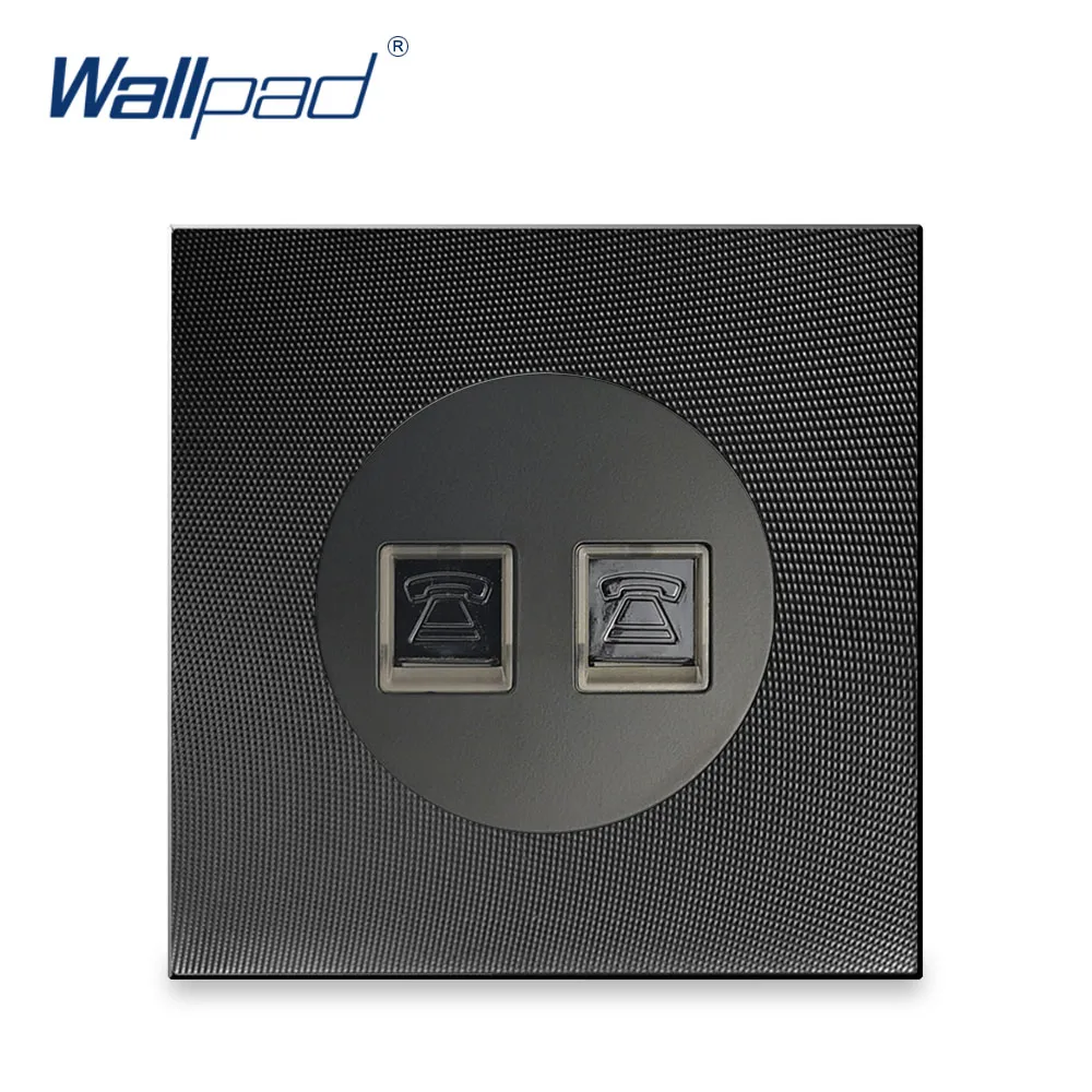 2 TEL телефон CAT3 RJ11 розетка Wallpad Роскошная алюминиевая металлическая панель слабые