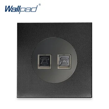 

2 TEL Socket Wallpad Luxury Aluminum Metal Panel Weak Electric Wall Television Outlet RJ45