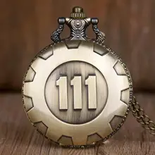 Модные Винтажные кварцевые карманные часы серебряное золото игра Fallout 4 хранилище 111 стимпанк женское и мужское ожерелье подвеска с цепочкой TD2031