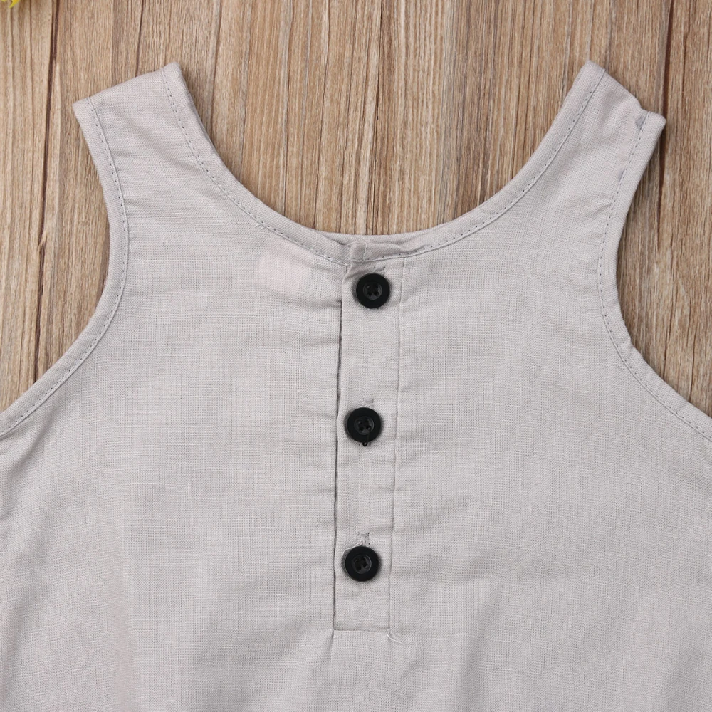 0-18 Months Summer Newborn Baby Girl Boy Clothes Cotton&linen Romper Bodysuit Outfits Set