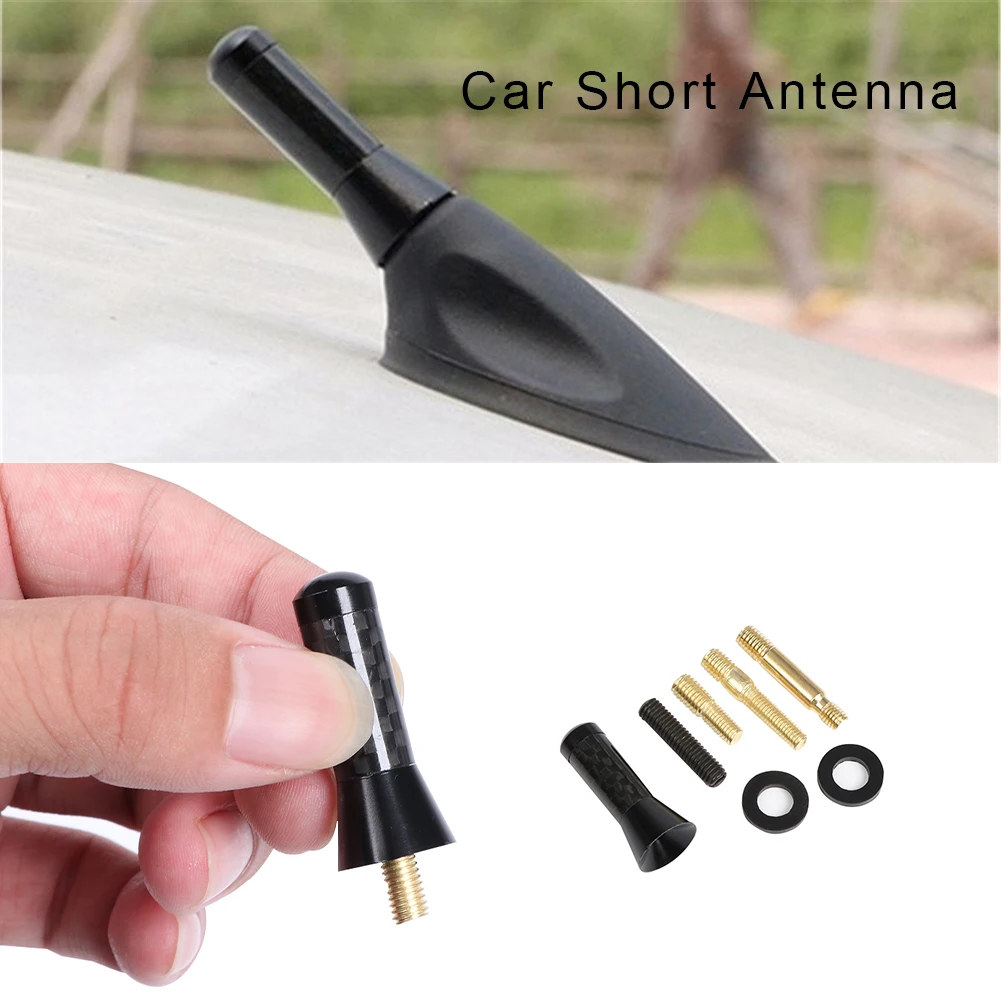 Antenna corta per auto in alluminio nero 1.4 più corta in fibra di  carbonio Antenna per autoradio Antenna di ricambio universale all'ingrosso