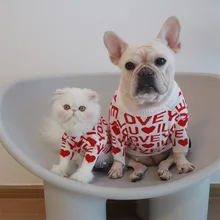 Autumn and Winter Cat and Dog Clothes Small Medium Pets Thick Warm Sweater French Bulldog Corgi Schnauzer Garfield Pet Clothes