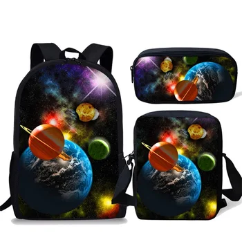 

3pcs/set Multicolor Galaxy Star Space Backpack for Teenage Girls Boys Classic Unique Children School Bags Student Kids Rucksack