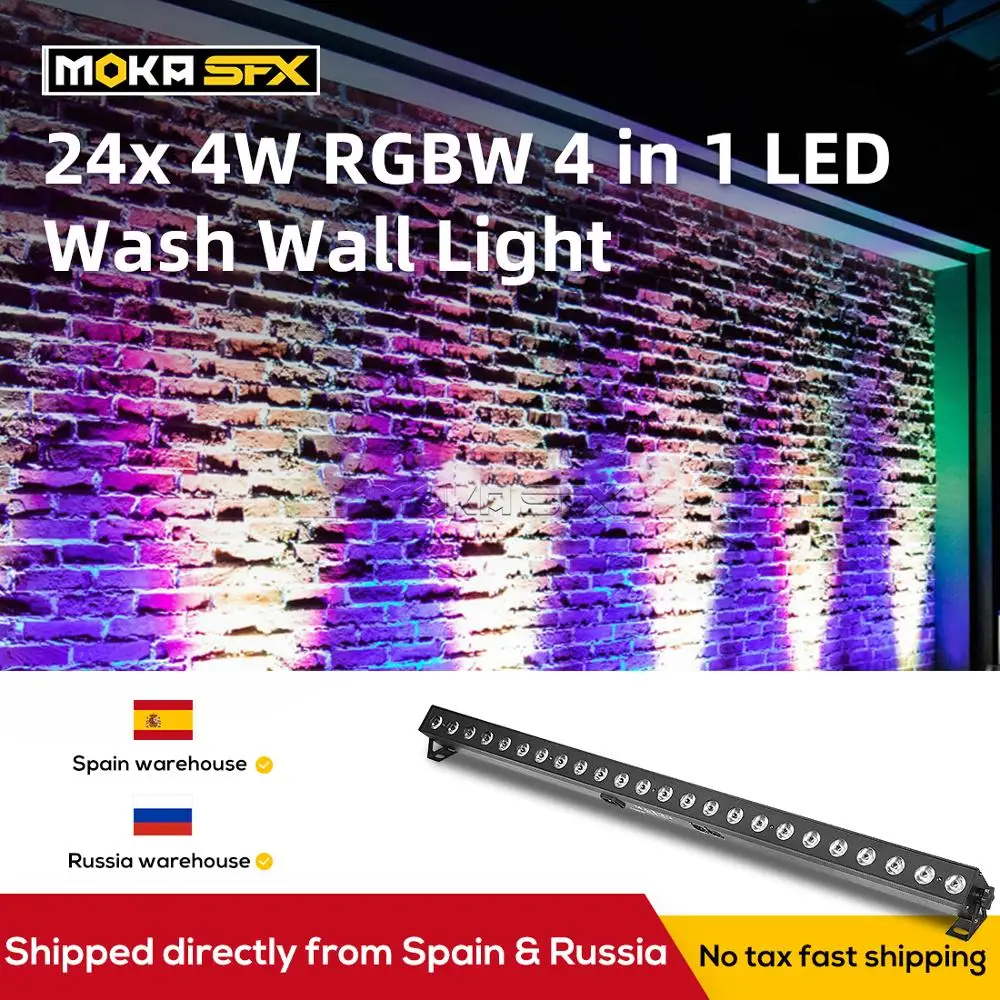 24x4w RGBW 4 IN 1 Wash Wall Light DMX Led Bar Light Stage Lighting Effect Wall Washer Blacklight For Party Show