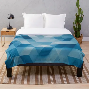 

Soft Blanket for Bed Sherpa Flannel Fleece Blanket Home Travel Sofa Soft Throw Blanket Blue Origami Seamless Background