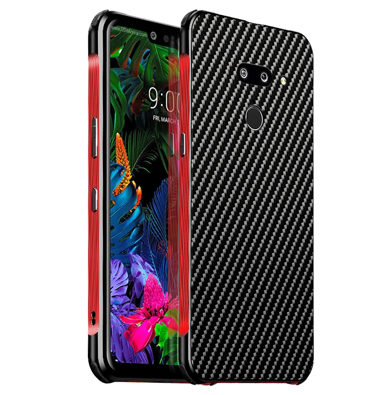 Роскошный Алюминиевый металлический чехол для LG G8 ThinQ/G7 ThinQ/V50 ThinQ 5G/V40 ThinQ тонкий жесткий чехол из углеродного волокна