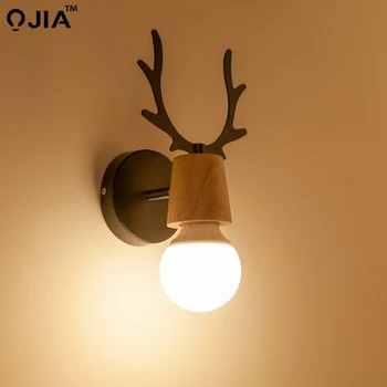 

Modern Wood Metal wall Lamp Industrial Indoor Lighting Bedside Lamps Northern Europe Vintage LED Wall Industrial Indoor light