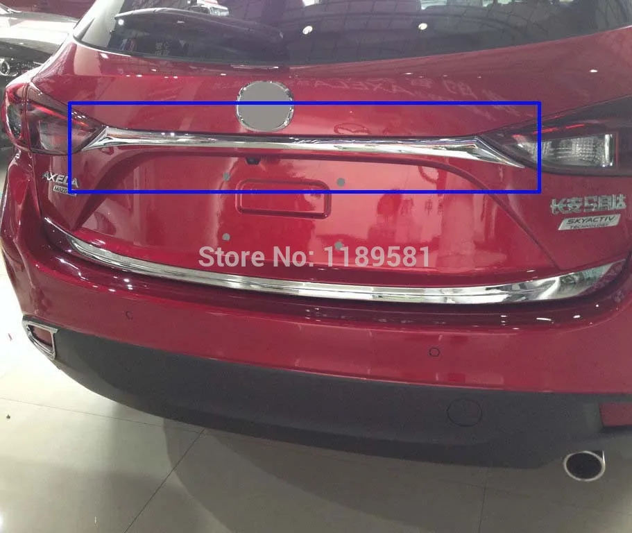 Для Mazda 3 M3 Axela хэтчбек(5DR) ABS Хромированная задняя дверь крышка багажника отделка внешней формовки наклейки