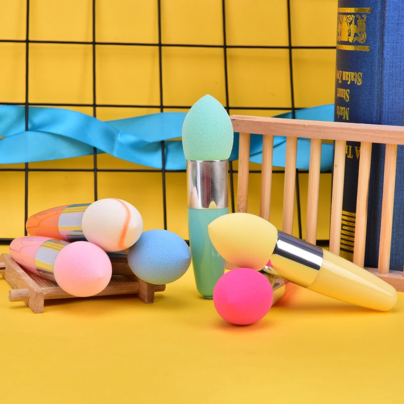 Капля головы губка пудра слоеная Кисть для макияжа пластиковая ручка Губка Кисть для макияжа инструмент для макияжа