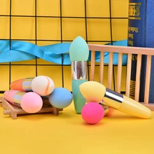 Капля головы губка пудра слоеная Кисть для макияжа пластиковая ручка Губка Кисть для макияжа инструмент для макияжа