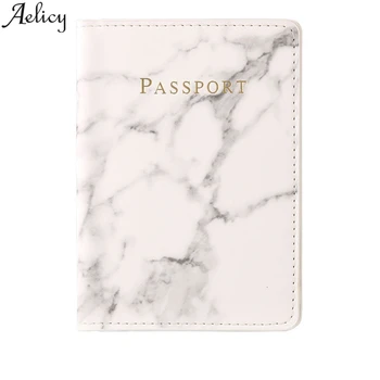 

Aelicy New Style Women's Marble Pattern Passport Cover Matte Modern Multi-card ID Card Holder Waterproof Card Sleeve Bag