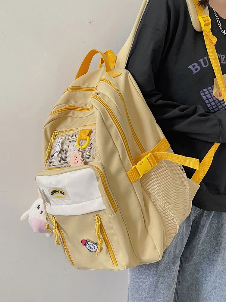Women Laptop Backpack Canvas School Bags For Teenage Girls Kawaii College Student Kids Book Bag Rucksack