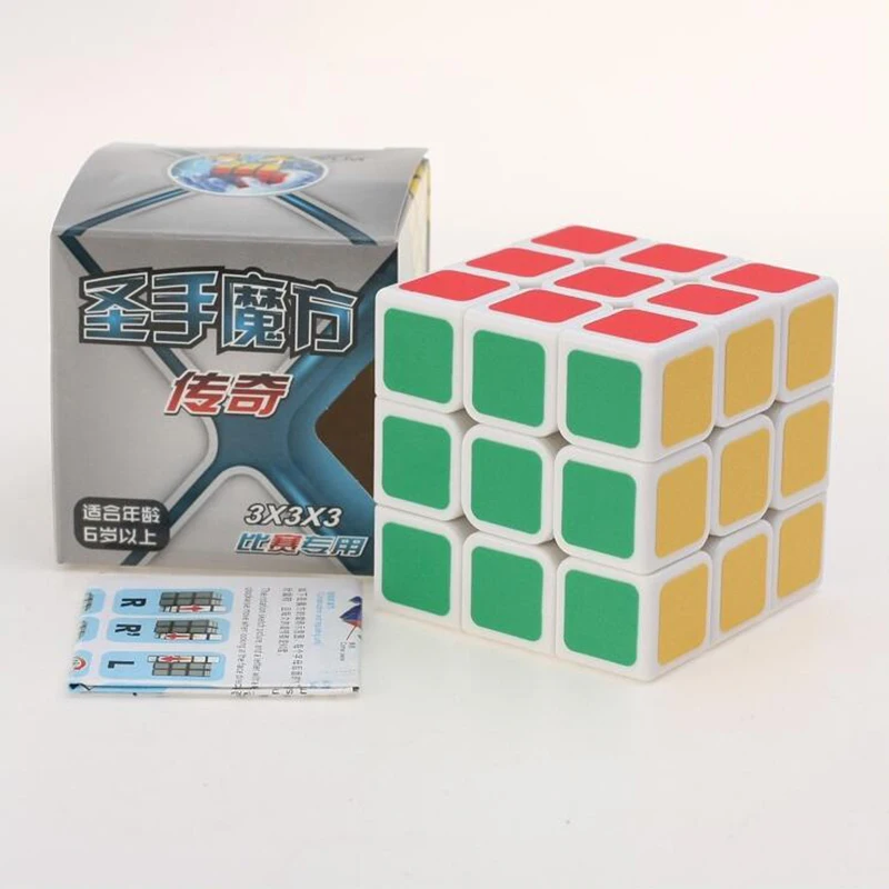 Shengshou Legend, магический куб, 3x3, профессиональный скоростной куб, ПВХ наклейки, белый, черный, головоломка, куб, игрушки для детей и взрослых