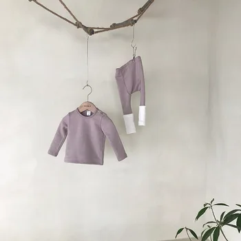 

2019 new baby girls boys 2 pcs set t-shirt+long pants fashion autumn winter cotton kids girls pajama suit 0-3t