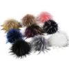 Geebro 15 CM Handmade DIY Hairball Hat Beanie Balls Faux Fur Pom Pom Wool Ball With Buckle Bags Accessories Female Winter Caps ► Photo 3/6