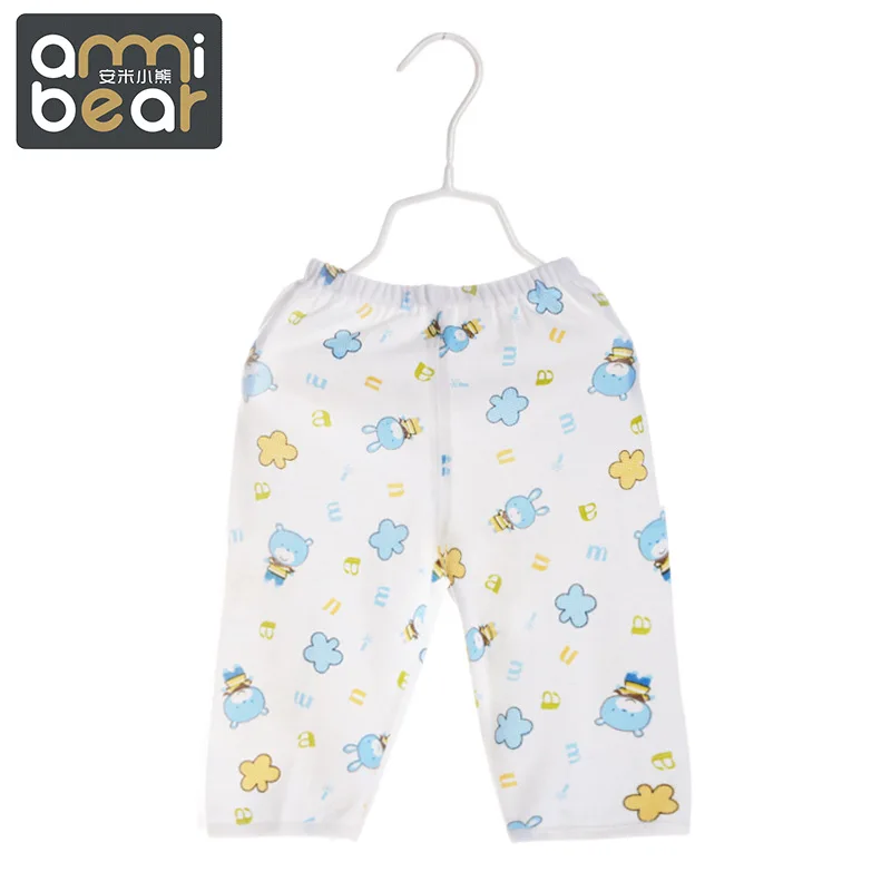 Новые стильные штанишки для малышей на весну и осень, для детей 1-2 лет, для мальчиков и девочек, из чистого хлопка, с мультипликационным принтом, среднего и маленького размера