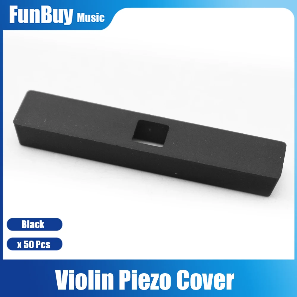 50pcs Violin Fiddle EQ Pickup Piezo Cover Plastic Holder for Flat 43.5x5.5mm Black | Спорт и развлечения