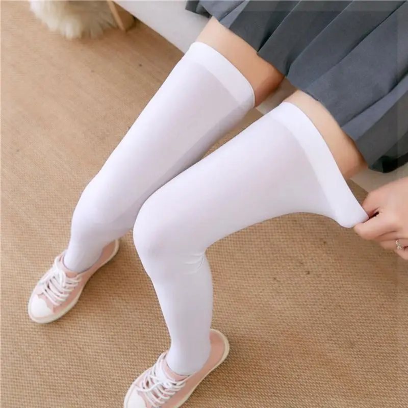 Cosplay School Girl Over Knee Socks Lolita Kawaii Velvet Warm Thigh High Stockings Women Back White Red Pink Nude Long | Женская одежда