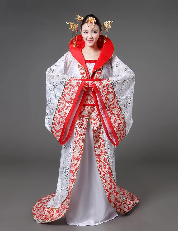 Роскошный китайский костюм феи с Луной, одежда династии Хань, принцесса, древний Королевский ханьфу, женский костюм «наложница императора», императрица, косплей - Цвет: white