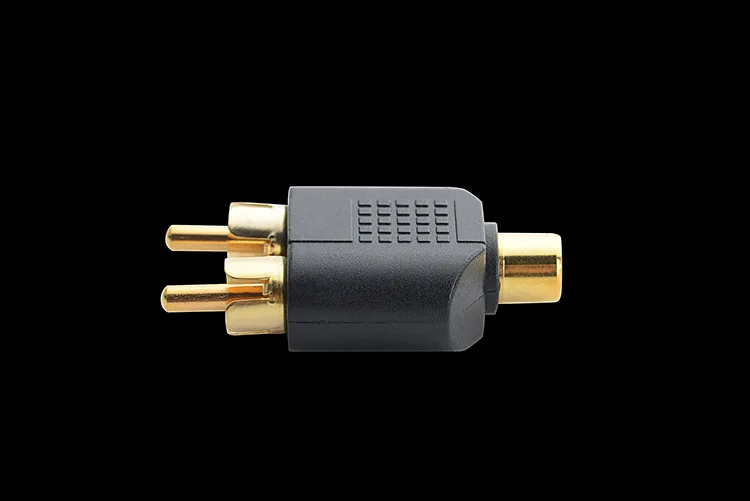 New 1RCA Female to 2RCA Male Adapter AV Audio Video Plug RCA Female to Male RCA Y Splitter Cable Black for PC HDTV MP3/4/5