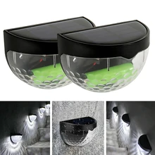 2 шт. садовые огни Черный солнечный светильник защита от атмосферных воздействий беспроводной свет открытый забор садовый Путь Настенный светильник