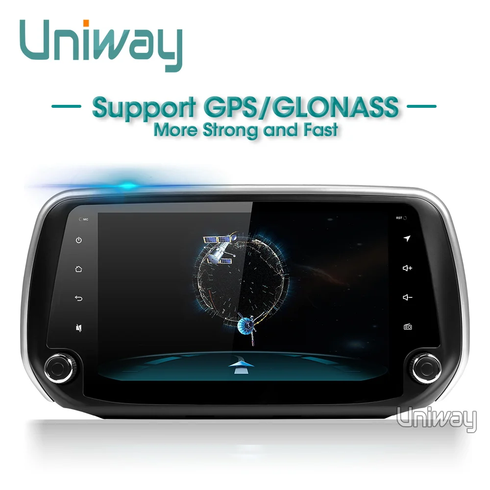 Uniway 2G+ 3 2G android 8,1 автомобильный dvd для hyundai Santa Fe мультимедийный автомобильный Радио gps навигация видео плеер