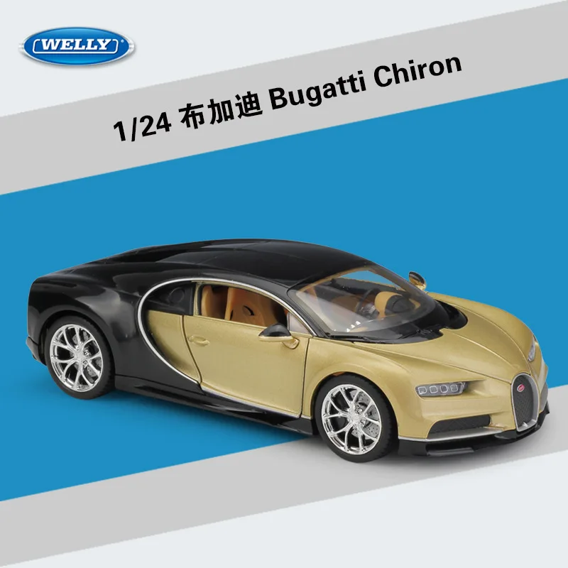 Модель автомобиля Welly из сплава Bugatti Chiron 1:24 литой и игрушечный автомобиль