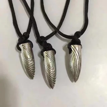 

Solid Silver 925 Bullet Black Rope Chain Necklace Men Hot Fashion Antique Silver 925 Man Jewelry Vintage Silver Design Men Gifts