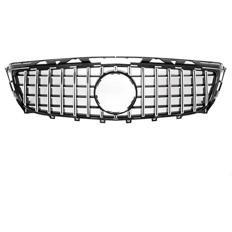 Для W218 GT решетка GTR решетка для Mercedes Benz CLS класс 2011- Сменная сетка автомобильные аксессуары передний бампер без эмблемы - Цвет: Серебристый