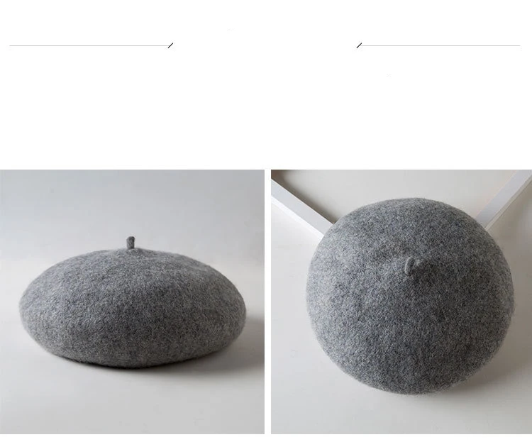 New Korean Lady Autumn Winter Berets Hat Vintage Women Cashmere Berets Solid Color Caps Female Bonnet Cap
