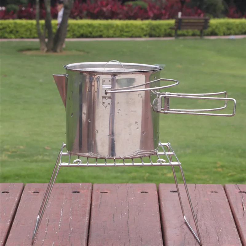 Напольный портативный складной гриль для барбекю с древесным углем нержавеющая