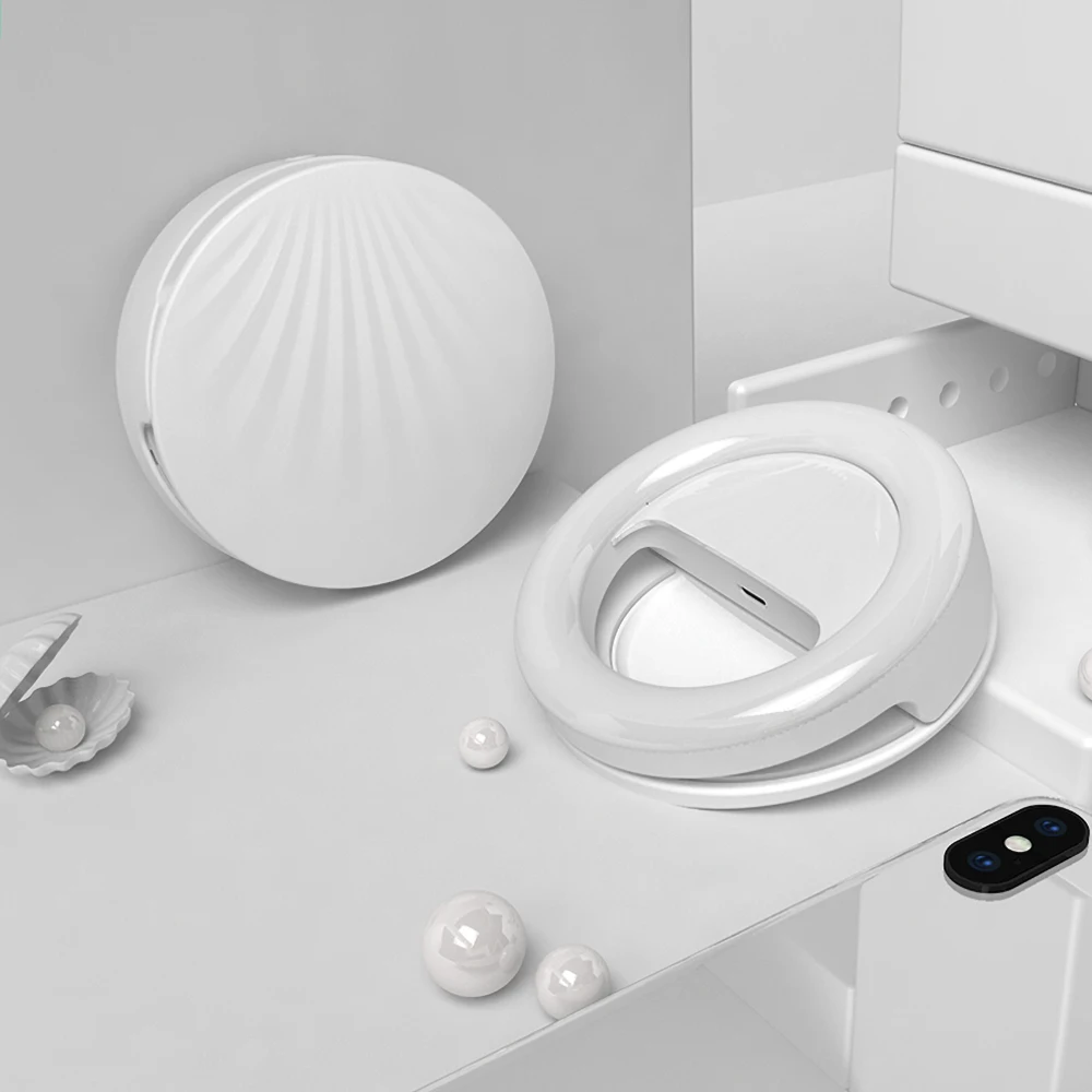 Селфи свет 52 шт светодиодный для iPhone Xiaomi смартфон Huawei освещение ночной темноте фотография кольцо с зажимом для телефона заполняющий свет