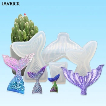 

4Pcs Marine Theme Silicone Mold Beauty Fish Jelly Sugar Fondant UV Resin Molds Kit Fish Tail Mold DIY Jewelry Making Tools