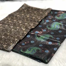 5+ 5 ярдов/партия коричневый Базен Riche парча дизайн Базен Riche Brode ткань Tissu Африканский Базен кружева для женщин Rode ABS30