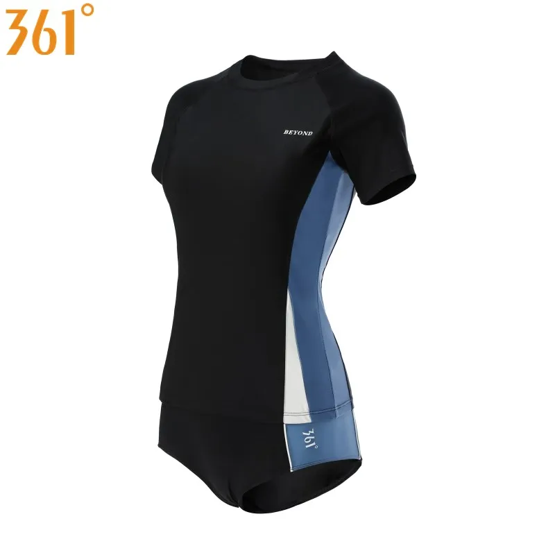 

361 Two Pieces Swimsuit for Women Youth Sports Swimwear Tankini Bathing Suits for Surfing Boy Leg Shorts Short Sleeve Beach Pool