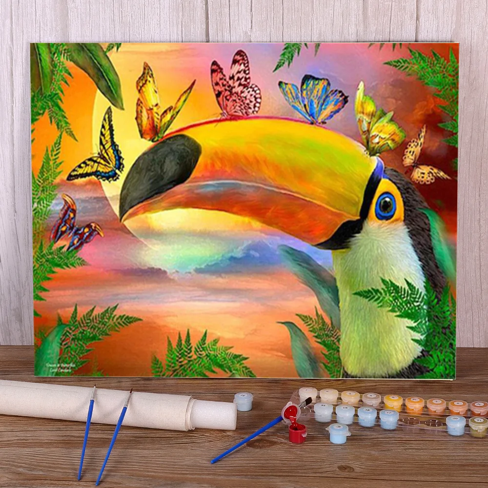 

Animal Butterfly Flower DIY Painting By Numbers Kit Oil Paints 40*50 Picture By Numbers Photo New Design Kids Wholesale