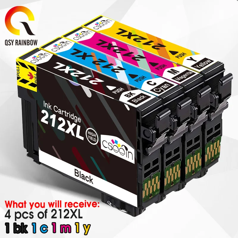 

4PCS T212XL E-212XL Premium Color Compatible Ink Cartridge forExpression Home XP-4100 XP-4105 WorkForce WF-2830 WF-2850