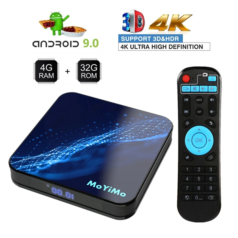 FULL-MoYiMo-M5 Android 9,0 Smart Android tv Box 2,4G/5G Wifi 4GB DDR3 tv BOX 4K HD телеприставка