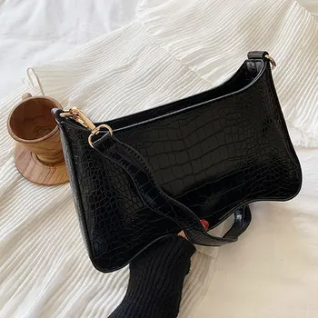 

Summer Stone Pattern Handbag And Purse Bags For Women 2020 Retro Small Shoulder Bag Solid Color Leather Simple Ladies Totes Bag