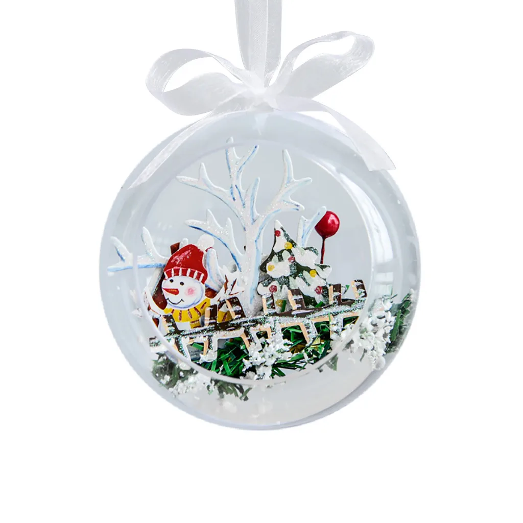 5 размеров Рождественские шары украшения Санта-Клаус прозрачные пластиковые рождественские шары украшения для елки новогодние вечерние