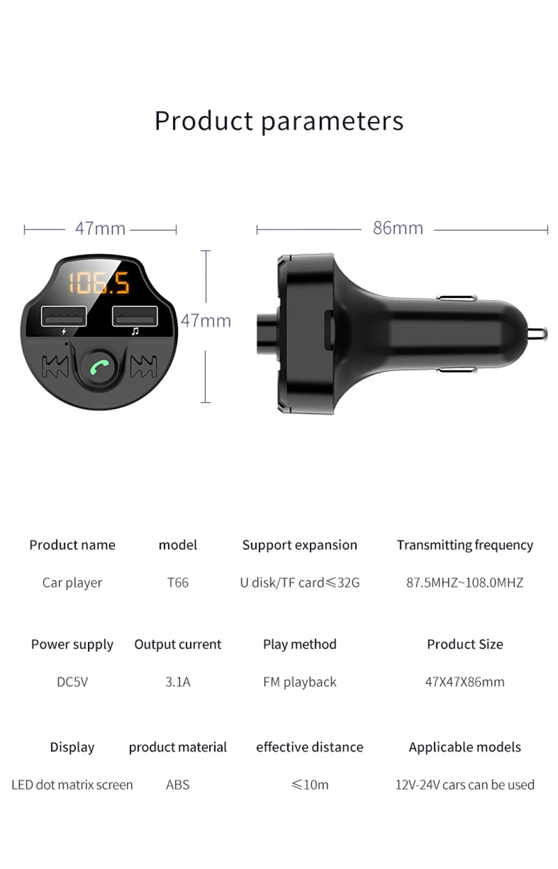 Tancredy MP3 плеер Fm передатчик 3.1A двойное USB Автомобильное зарядное устройство с светодиодный дисплей зарядное устройство для телефона автомобильный комплект Bluetooth для стайлинга автомобиля