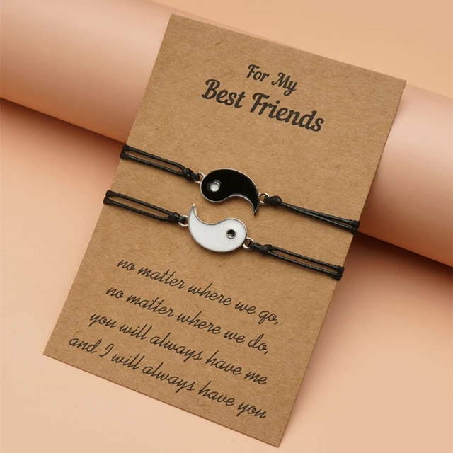 black and white distance bracelets matching bracelet set friendship  bracelets gift idea Bracelet & Bangles